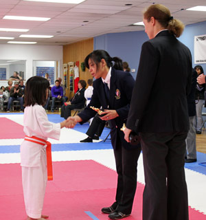 Child being congratulated